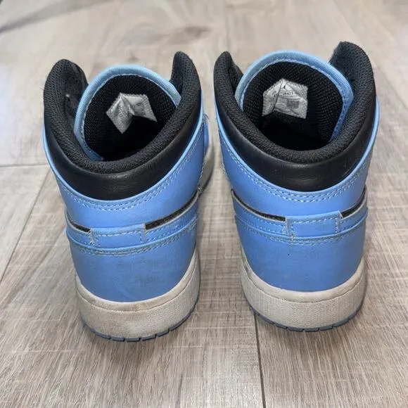 JORDAN 1 MID Unisex University Blue Black Athletic Basketball Shoes Sneakers