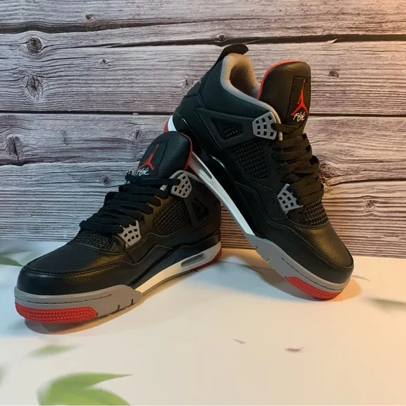 Jordan 4 Brand Reimagined Men's Black and Red Sneakers man’s size 11