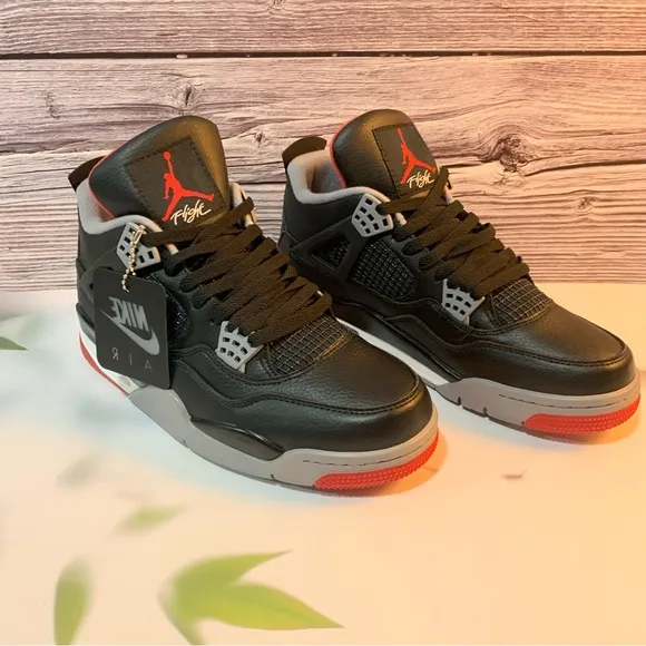 Jordan 4 Brand Reimagined Men's Black and Red Sneakers man’s size 11