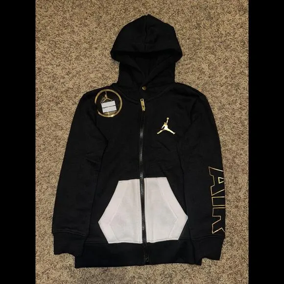 Jordan Little Kids' (Boy’s) Holiday Shine Air Full-zip Hoodie Black Hoodie