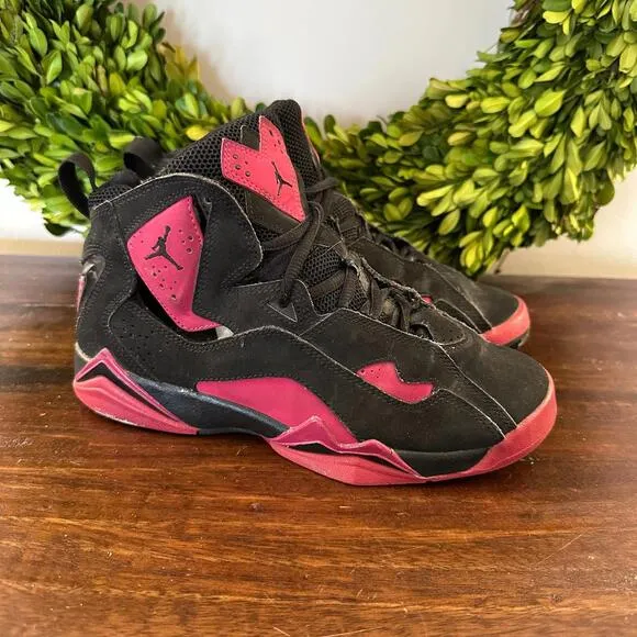 Jordan True Flight GG Black Sport Fuchsia Basketball Shoes 4.5Y‎