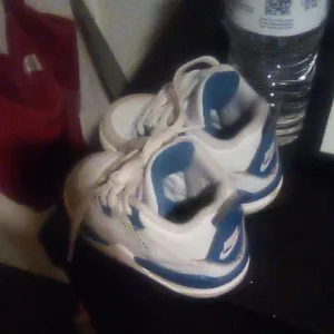 Jordan White and Blue Athletic Sneakers