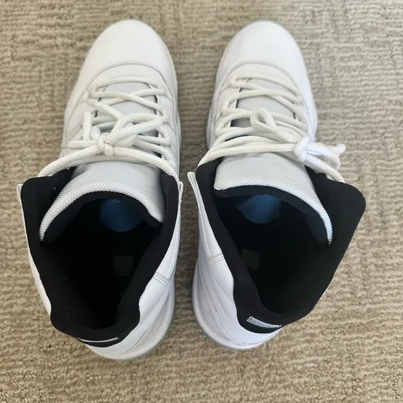 Jordan White and Blue High-Top Athletic Shoes