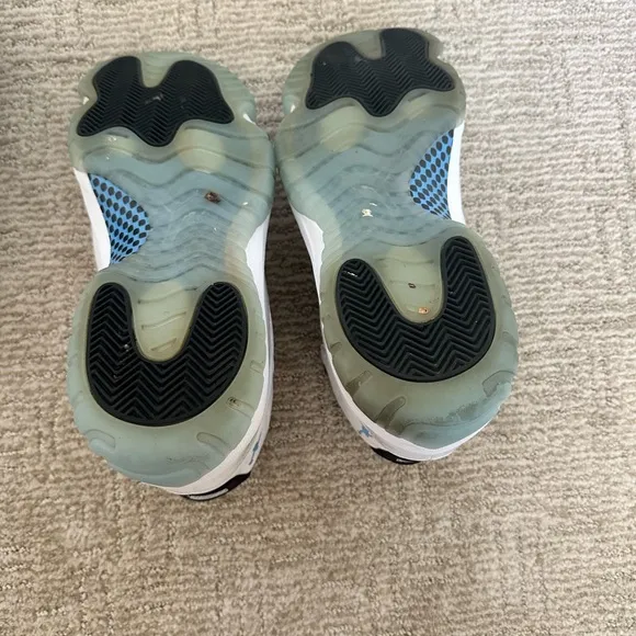 Jordan White and Blue High-Top Athletic Shoes