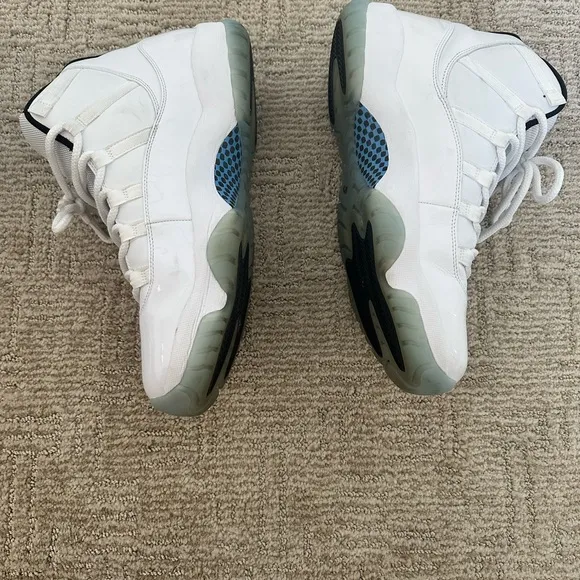 Jordan White and Blue High-Top Athletic Shoes