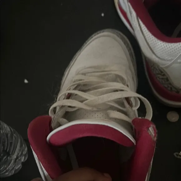 Jordan White and Red Classic Sneakers