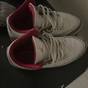 Jordan White and Red Classic Sneakers