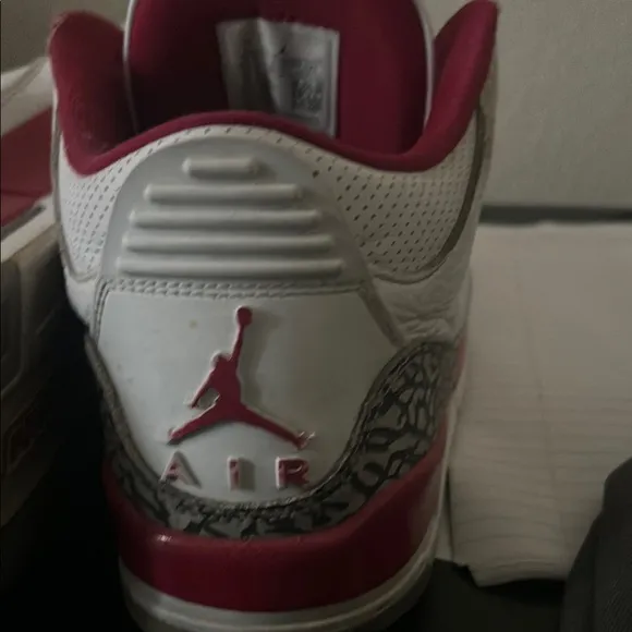 Jordan White and Red Classic Sneakers