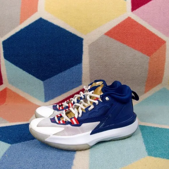 Jordan Zion 1 Youth USA Sneakers Blue Red White Lace Up DA3131-401 Size 4.5Y