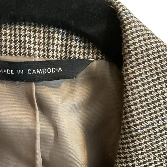 Joseph &amp; Feiss Blazer 39R Brown Houndstooth 2 Button 1 Vent Sport Coat Jacket