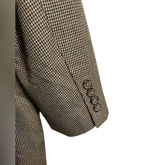 Joseph &amp; Feiss Blazer 39R Brown Houndstooth 2 Button 1 Vent Sport Coat Jacket