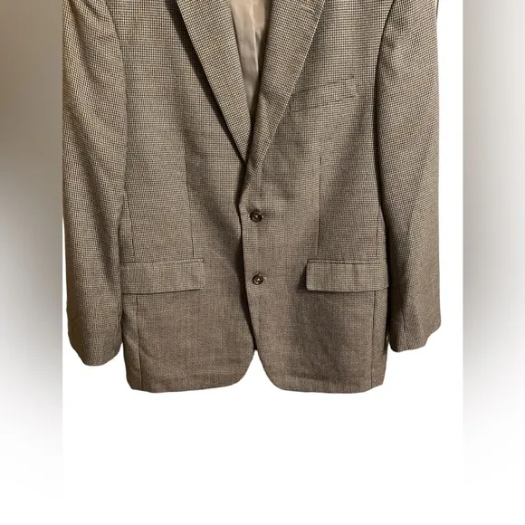 Joseph &amp; Feiss Blazer 39R Brown Houndstooth 2 Button 1 Vent Sport Coat Jacket