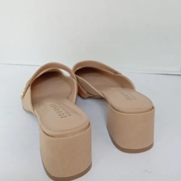 Journee Collection Mules Block Heel Dressy Slip On Shoes Tan‎ Beige