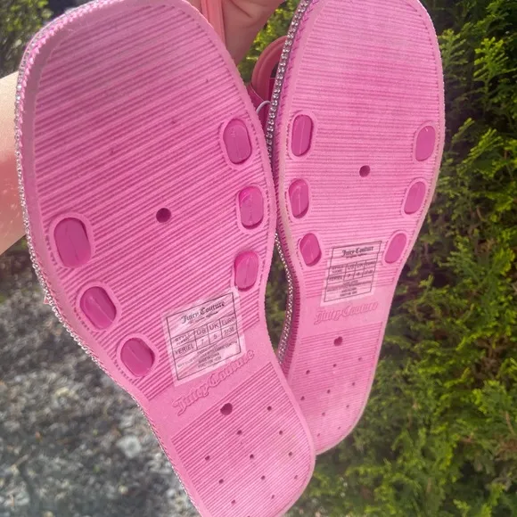 Juicy Couture Sandals - Hot Pink Slides with Rhinestones - Y2K (Women’s Size 7)