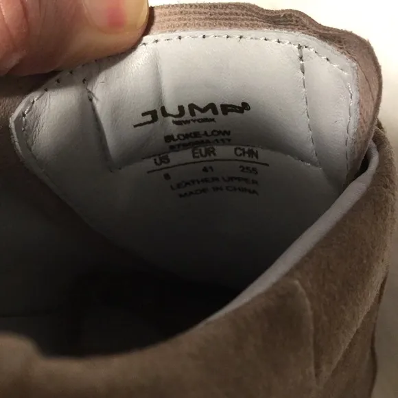 JUMP New York sz 8 Sneakers Leather Bloke Low Laces in Mushroom Tan NWT