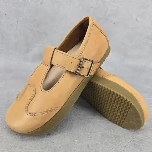 Kalso Earth Shoe Women's Faroe Lotus Mary Jane Shoe Size 9 W Tan Leather Flat