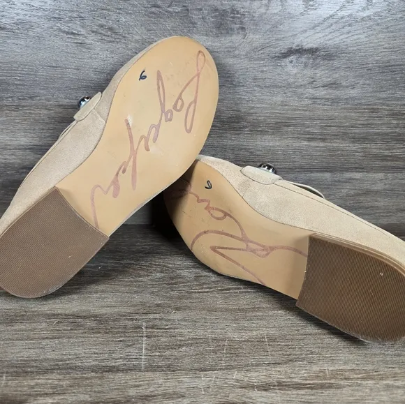 Karl Lagerfeld Avah Studded Loafer Flat Shoes Taupe Tan Beige Suede Womens Sz 7