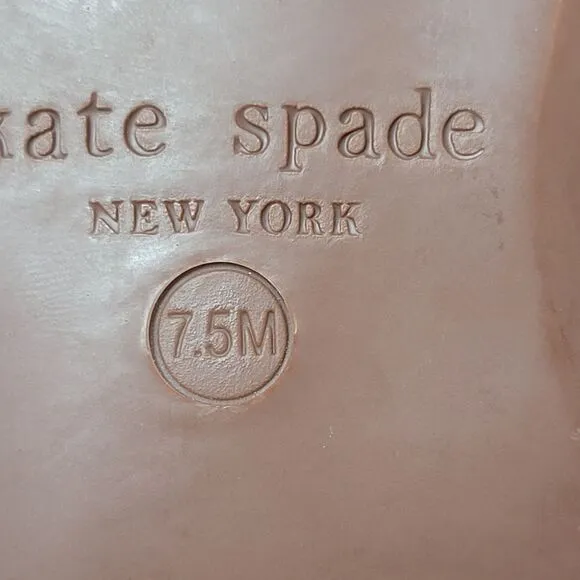 Kate Spade Cece Slide Gold Leather Thong Sandals Shoes Size 7.5