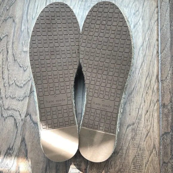 Kate Spade New York Laila Blue Bird Suede Espadrille Slip-On Mule Shoes 9.5 NWOT