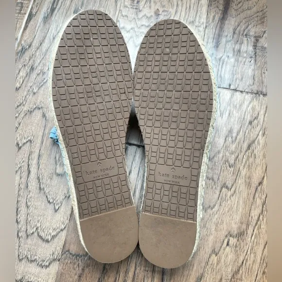 Kate Spade New York Laila Blue Bird Suede Espadrille Slip-On Mule Shoes 9.5 NWOT