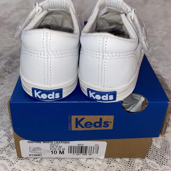 KEDS DAPHNE MARY JANE WHITE LEATHER T-STRAP SNEAKER DRESS SHOES 10M MEMORY FOAM