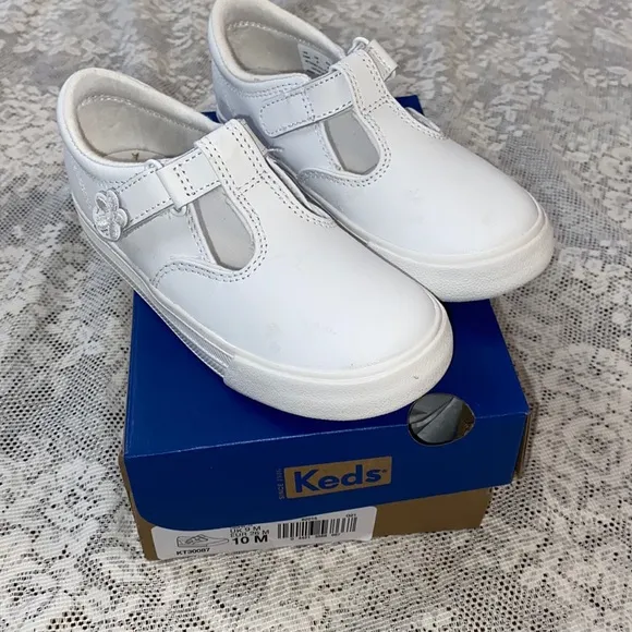 KEDS DAPHNE MARY JANE WHITE LEATHER T-STRAP SNEAKER DRESS SHOES 10M MEMORY FOAM