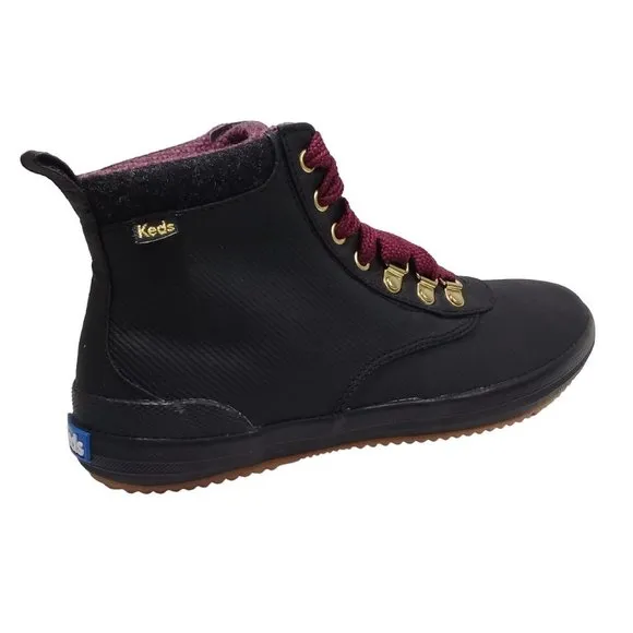 Keds Women's Water-Resistant Canvas Scout II Black Boots Size 7.5W