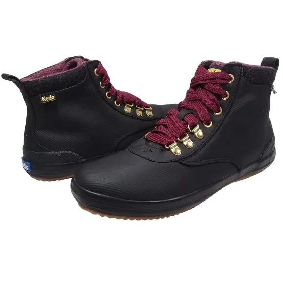 Keds Women's Water-Resistant Canvas Scout II Black Boots Size 7.5W