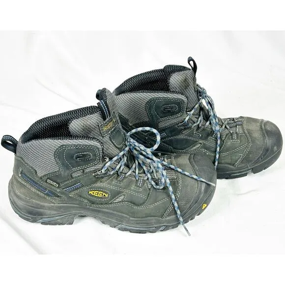 KEEN 1014997 Men’s US Sz 11.5 Braddock Mid Soft Toe Black Blue Hiking Boot Shoes