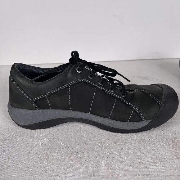 Keen Leather Lace Up Shoes Presidio Womens Black Hiking Sneaker Sz 10
