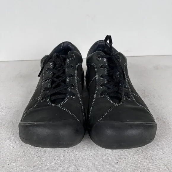 Keen Leather Lace Up Shoes Presidio Womens Black Hiking Sneaker Sz 10