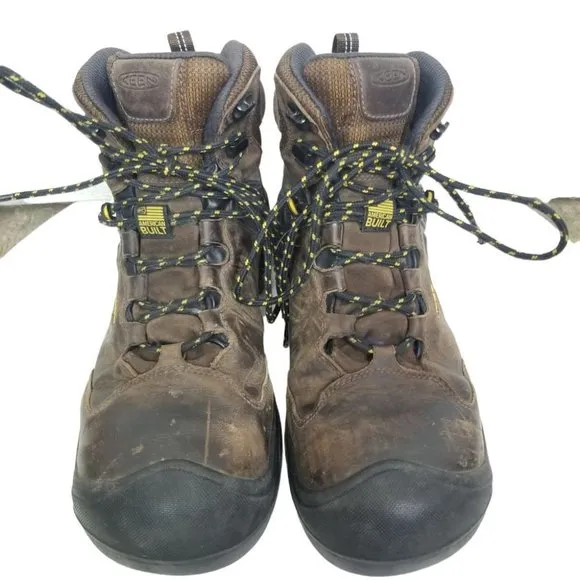 Keen Mens 11.5D Brown Leather Steel Toe Work Boots