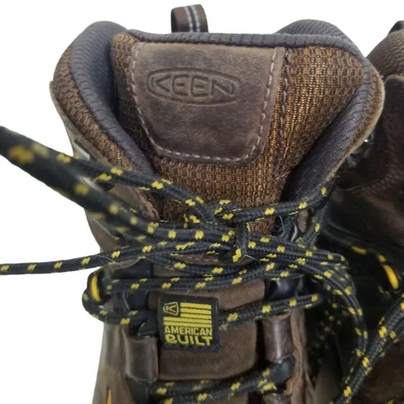 Keen Mens 11.5D Brown Leather Steel Toe Work Boots