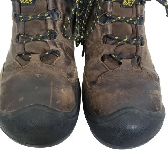 Keen Mens 11.5D Brown Leather Steel Toe Work Boots