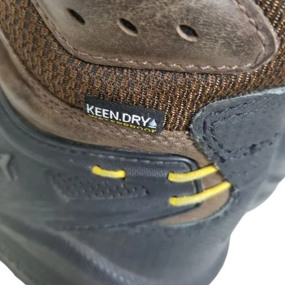 Keen Mens 11.5D Brown Leather Steel Toe Work Boots