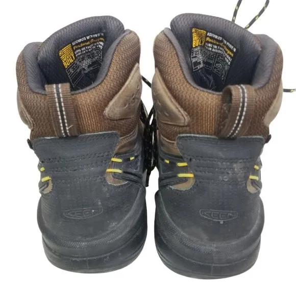 Keen Mens 11.5D Brown Leather Steel Toe Work Boots