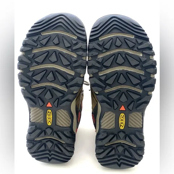 KEEN Men's Brown/Ketchup Ridge Flex Waterproof Hiking Boots
