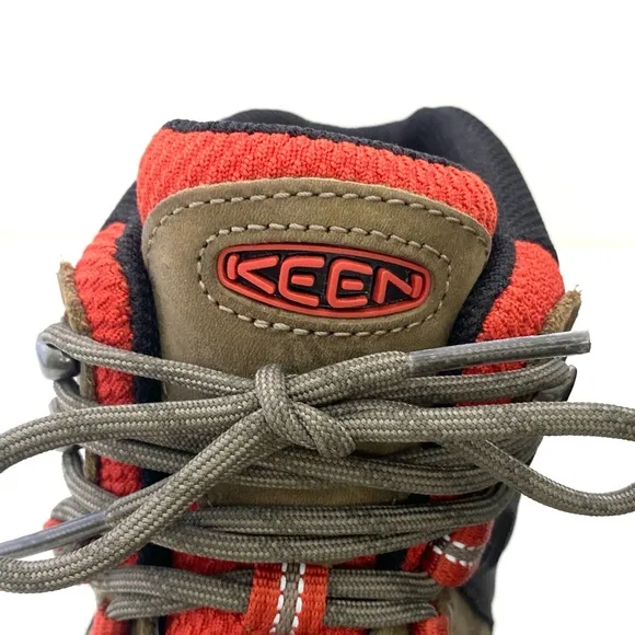 KEEN Men's Brown/Ketchup Ridge Flex Waterproof Hiking Boots