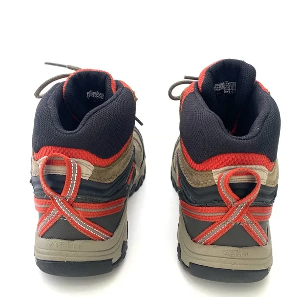 KEEN Men's Brown/Ketchup Ridge Flex Waterproof Hiking Boots