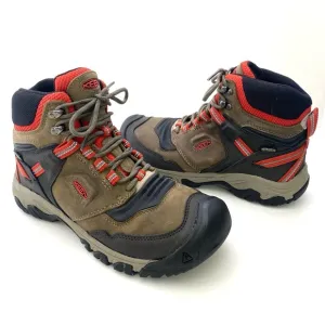 KEEN Men's Brown/Ketchup Ridge Flex Waterproof Hiking Boots