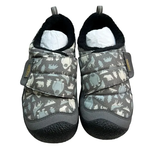 Keen NEW Howser Low Wrap Yeti Size Youth 4 Grey Star/White Puffer Quilted Shoes