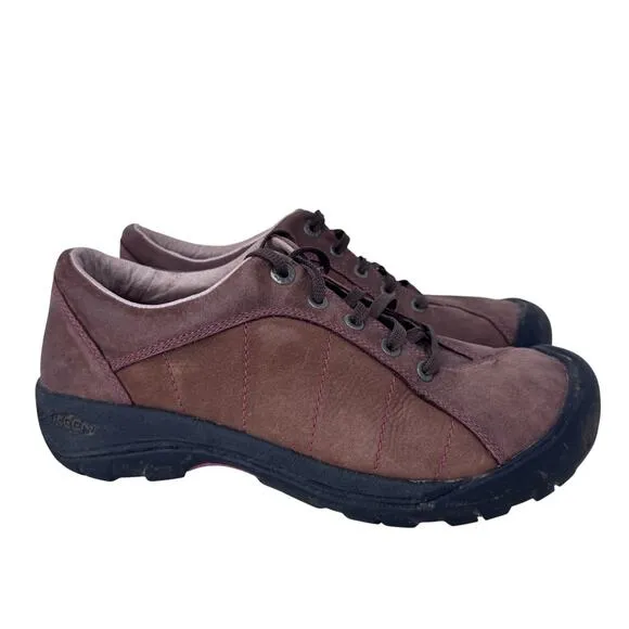 Keen Presidio Hiking Shoes Womens US 10 Brown Upper Suede Rubber Sole 5322-WLNT