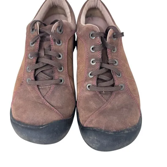 Keen Presidio Hiking Shoes Womens US 10 Brown Upper Suede Rubber Sole 5322-WLNT