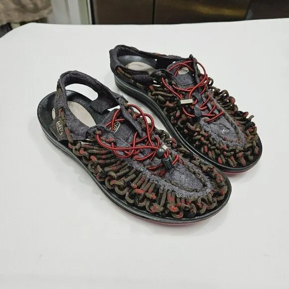 Keen Uneek Men’s 9.5 Sandals Strappy 2 Cord Fisherman Fishing Hiking Water Shoes