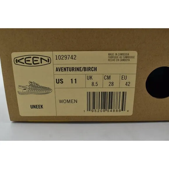 Keen Womens Size 11 Uneek Sport Aventurine Birch Sandals Shoes