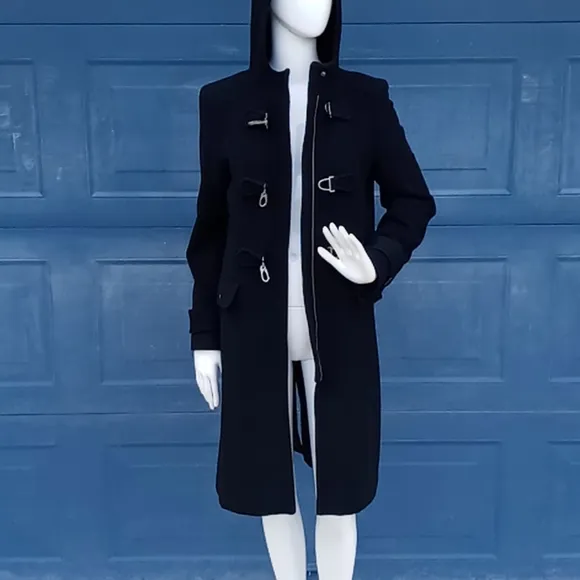 Kenneth Cole Reaction toggle closure Hooded Coat