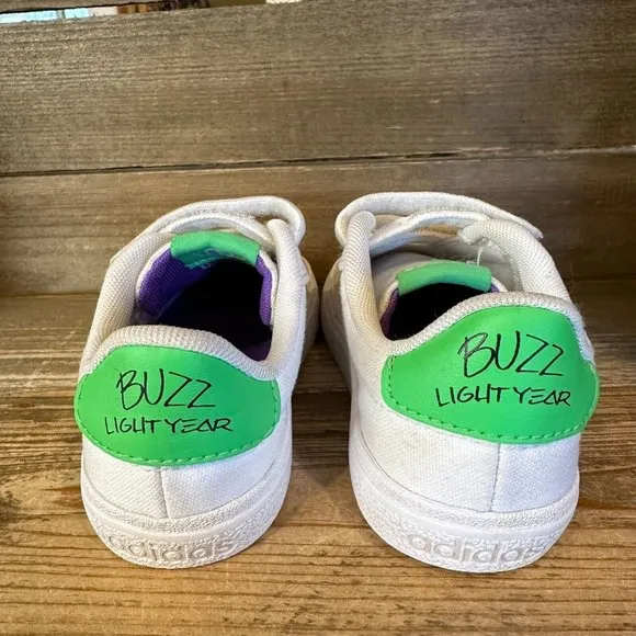 Kids Adidas Vulc Raid3r Disney Buzz Lightyear White Shoes Sneakers Size 10 C GUC