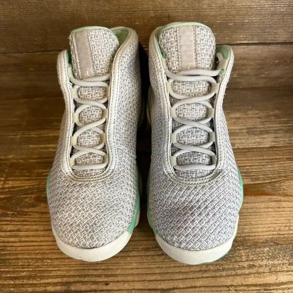 Kids Nike‎ Air Jordan Horizon Gray Green Glow Basketball Sneakers Shoes SIze 2 Y