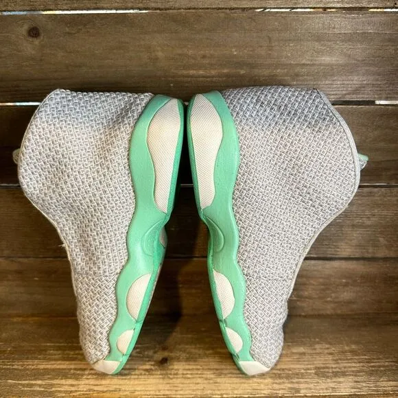 Kids Nike‎ Air Jordan Horizon Gray Green Glow Basketball Sneakers Shoes SIze 2 Y