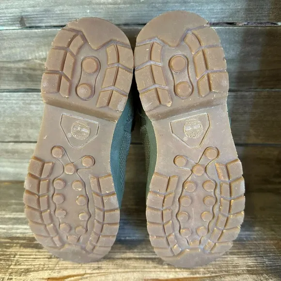 Kids Timberland Euro Hiker‎ Cordura Olive Green Mid Hiking Boots Shoes Size 2 Y